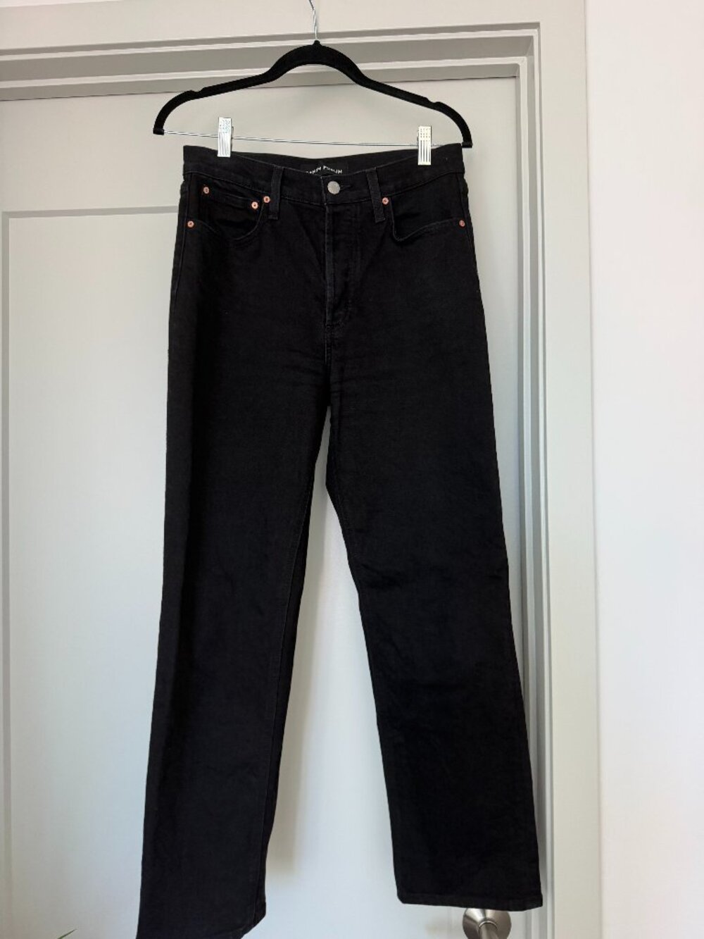 Aritzia Denim Forum Arlo Hi-Raise Straight Jean in Black, Size 28